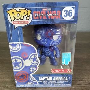 Funko POP Civil War Captain America #36 Art Series Target Exclusive